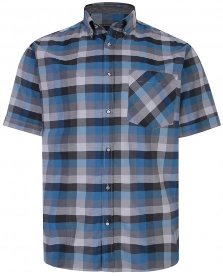 Kam Jeans 6222 Short sleeve Shirt Turquoise - Overhemden - Overhemden Grote Maten Heren