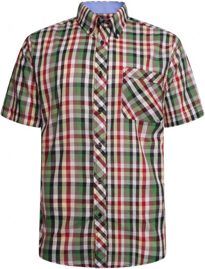 Kam Jeans 6310 Casual Check Short Sleeve Shirt Multi-Colored - Overhemden - Overhemden Grote Maten Heren