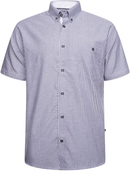 Kam Jeans 6319 Casual Stripe Shirt Charcoal - Overhemden - Overhemden Grote Maten Heren