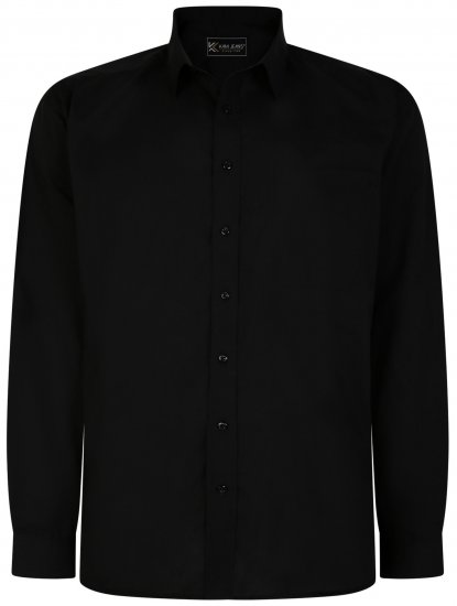 Kam Jeans 661 Classic Long Sleeve Office Shirt Black - Overhemden - Overhemden Grote Maten Heren
