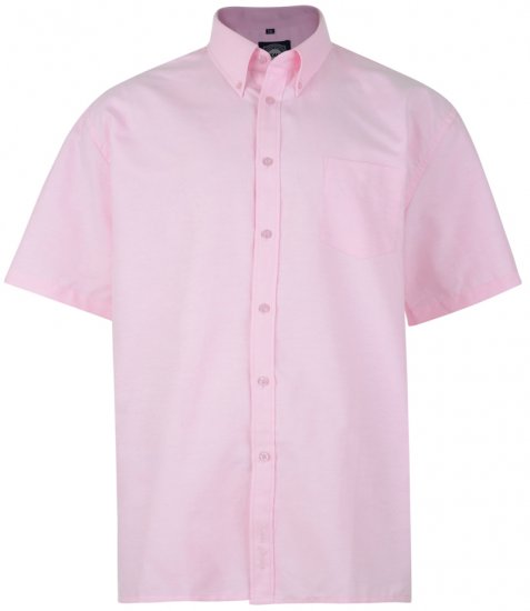 Kam Oxford Shirt Short sleeve Pink - Overhemden - Overhemden Grote Maten Heren