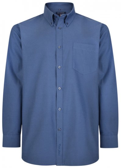 Kam Oxford shirt Long Sleeve Navy - Overhemden - Overhemden Grote Maten Heren