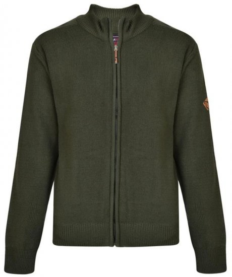 Kam Jeans 68 Casual Zip Thru Knitted Jumper Khaki - Sweaters & hoodies - Sweaters & Hoodies Grote Maten Heren