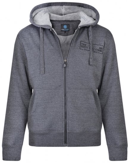 Kam Jeans 7006 Sherpa Lined Hoodie Charcoal - Sweaters & Hoodies - Sweaters & Hoodies Grote Maten Heren