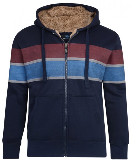 Kam Jeans 7007 Sherpa Lined Hoodie Navy - Sweaters & hoodies - Sweaters & Hoodies Grote Maten Heren