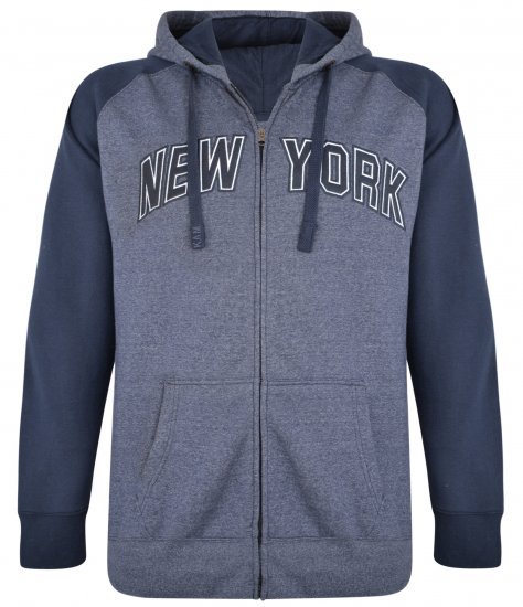 Kam Jeans Zip Thru Hoody Navy - Sweaters & hoodies - Sweaters & Hoodies Grote Maten Heren