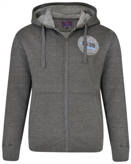 Kam Jeans 7025 Sherpa lined Hoodie Charcoal - Sweaters & hoodies - Sweaters & Hoodies Grote Maten Heren