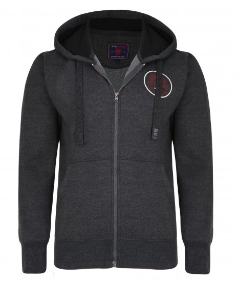 Kam Jeans 7030 Hoody Charcoal - Sweaters & hoodies - Sweaters & Hoodies Grote Maten Heren