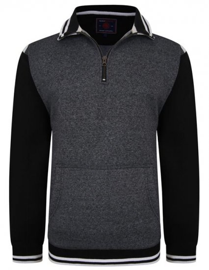 Kam Jeans 7032 Casual Sweater Black - Sweaters & hoodies - Sweaters & Hoodies Grote Maten Heren