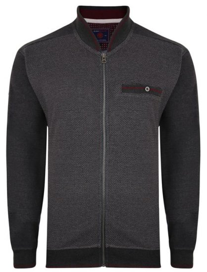 Kam Jeans 7035 Dobby Track Top Charcoal - Sweaters & hoodies - Sweaters & Hoodies Grote Maten Heren