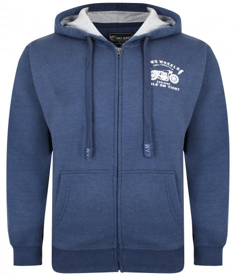 Kam Jeans 7043 Full Throttle Hoodie Indigo - Sweaters & hoodies - Sweaters & Hoodies Grote Maten Heren