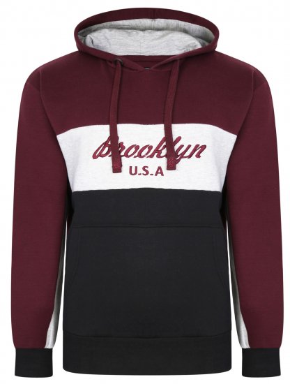Kam Jeans 7046 Over Head Brooklyn Hoodie Burgundy - Sweaters & hoodies - Sweaters & Hoodies Grote Maten Heren