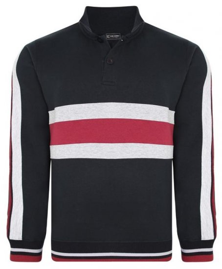 Kam Jeans 7047 Over Head Cut & Saw Sweat Top Black - Sweaters & hoodies - Sweaters & Hoodies Grote Maten Heren