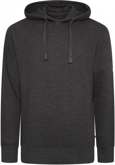 Kam Jeans 7067 Textured Over Head Hoody Charcoal - Sweaters & hoodies - Sweaters & Hoodies Grote Maten Heren