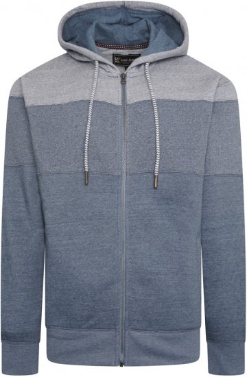 Kam Jeans 7071 Marl Stripe Hoody Denim - Sweaters & hoodies - Sweaters & Hoodies Grote Maten Heren