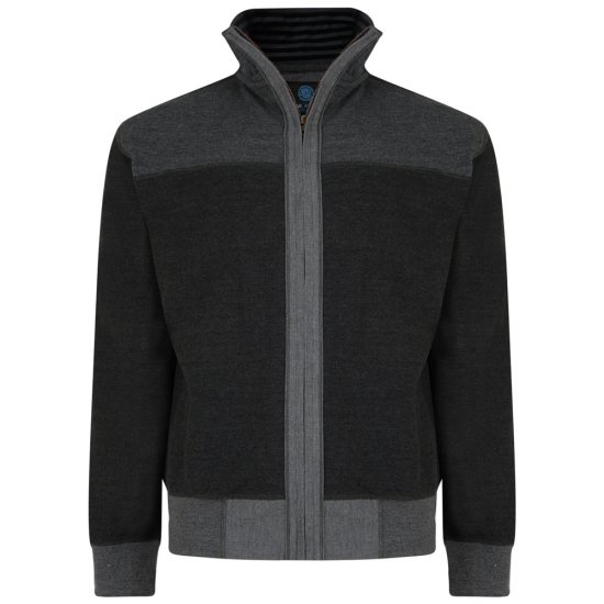 Kam Jeans 715 Full Zip Sweater Charcoal - Sweaters & hoodies - Sweaters & Hoodies Grote Maten Heren