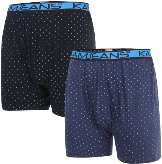 Kam Jeans 809 Diamond Print Boxers Twin Pack - Ondergoed & zwem - Grote Maten Ondergoed Heren