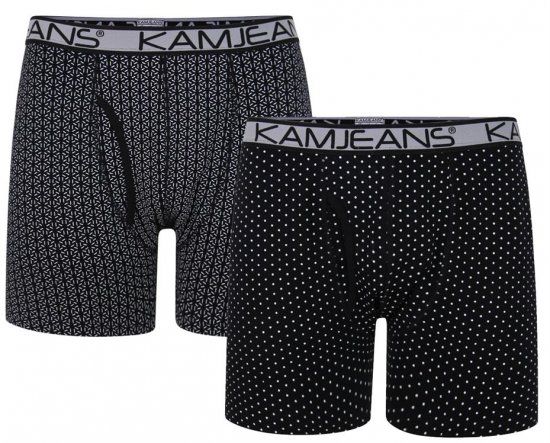 Kam Jeans 810 Jersey Printed Boxers Twin Pack - Ondergoed & zwem - Grote Maten Ondergoed Heren