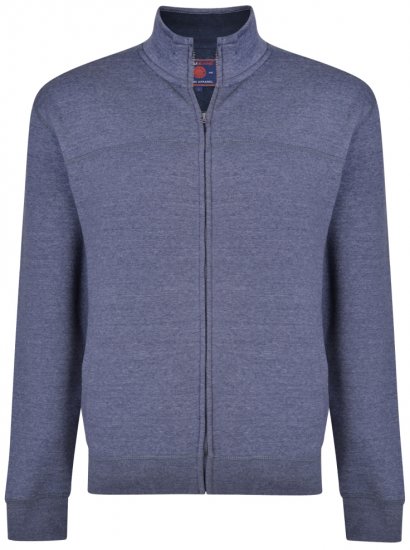 Kam Jeans 7018 Full zip Sweatshirt Insignia Blue - Sweaters & hoodies - Sweaters & Hoodies Grote Maten Heren
