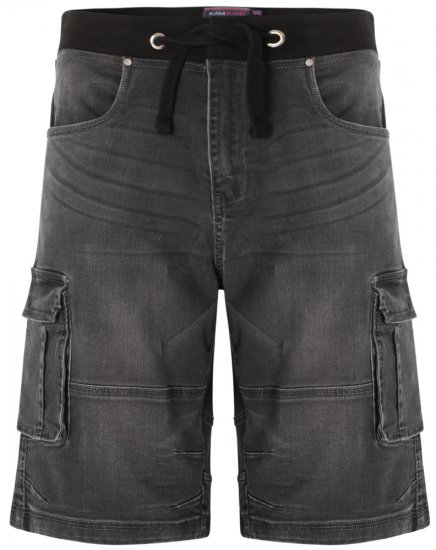 Kam Jeans Dito Denim Shorts Charcoal - Korte broeken - Grote Maten Korte Broeken Heren