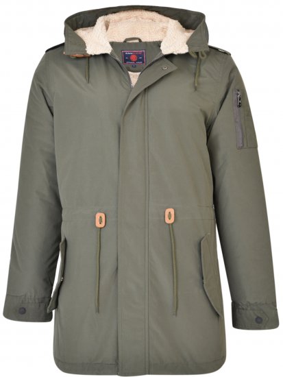 Kam Jeans KV112 Parka Army Green - Jassen - Grote Maten Herenjassen