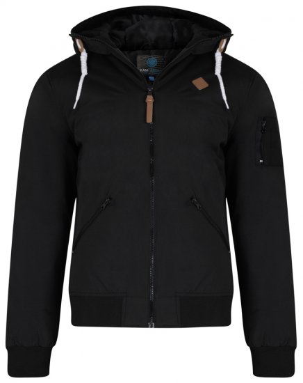 Kam Jeans KV76 Bomber Jacket Black - Jassen - Grote Maten Herenjassen