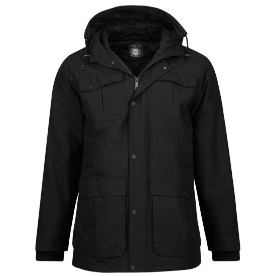 Kam Jeans KV81 Padded Jacket Black - Jassen - Grote Maten Herenjassen