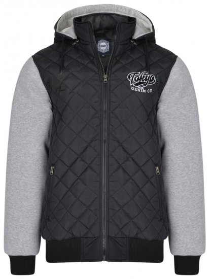 Kam Jeans KV91 Jersey Sleeve Jacket Black - Jassen - Grote Maten Herenjassen