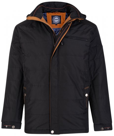 Kam Jeans KV98 Padded Jacket Black - Jassen - Grote Maten Herenjassen
