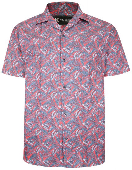 Kam Jeans P011 Premium Short sleeve Shirt Red - Overhemden - Overhemden Grote Maten Heren