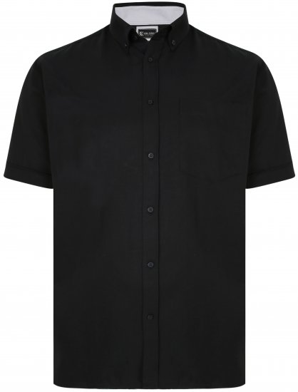 Kam Jeans P020 Premium Short sleeve Oxford Shirt Black - Overhemden - Overhemden Grote Maten Heren