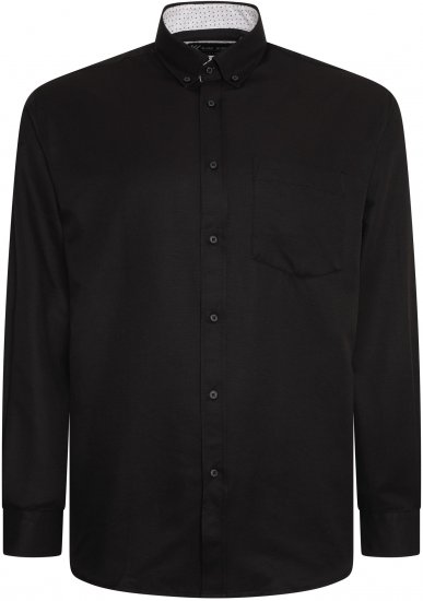 Kam Jeans P020 Premium Long sleeve Oxford Shirt Black - Overhemden - Overhemden Grote Maten Heren