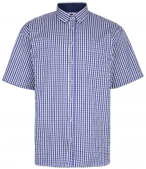 Kam Jeans 640 Premium Short Sleeve Shirt Navy - Overhemden - Overhemden Grote Maten Heren
