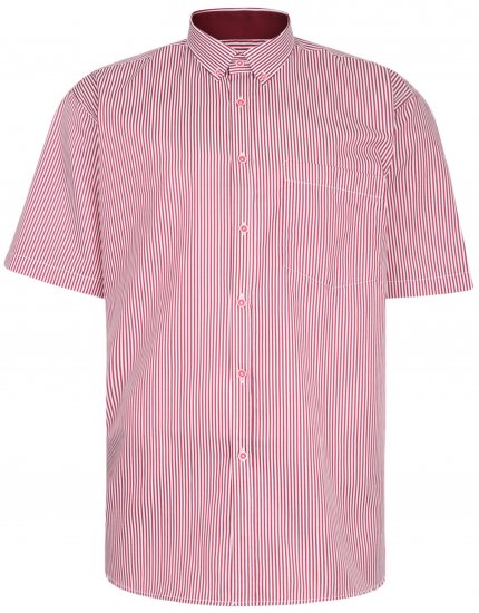 Kam Jeans 643 Premium Short Sleeve Shirt Burgundy - Overhemden - Overhemden Grote Maten Heren