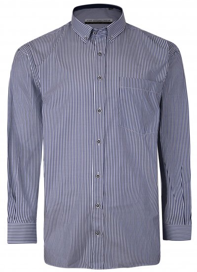 Kam Jeans P643 Premium Stripe Shirt Navy - Overhemden - Overhemden Grote Maten Heren