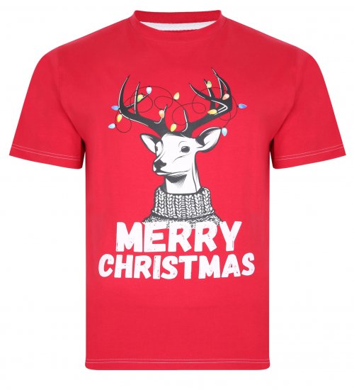 Kam Jeans X015 T-Shirt Red - T-shirts - Grote Maten T-shirts Heren