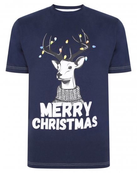 Kam Jeans X015 T-Shirt Navy - T-shirts - Grote Maten T-shirts Heren