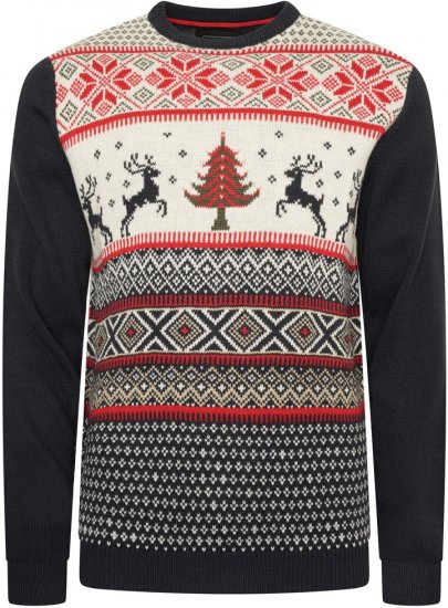 Kam Jeans X031 Reindeer Xmas Sweatshirt Navy - Sweaters & hoodies - Sweaters & Hoodies Grote Maten Heren