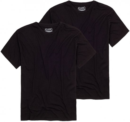 Adamo Kilian Regular fit 2-pack T-shirt Black - T-shirts - Grote Maten T-shirts Heren