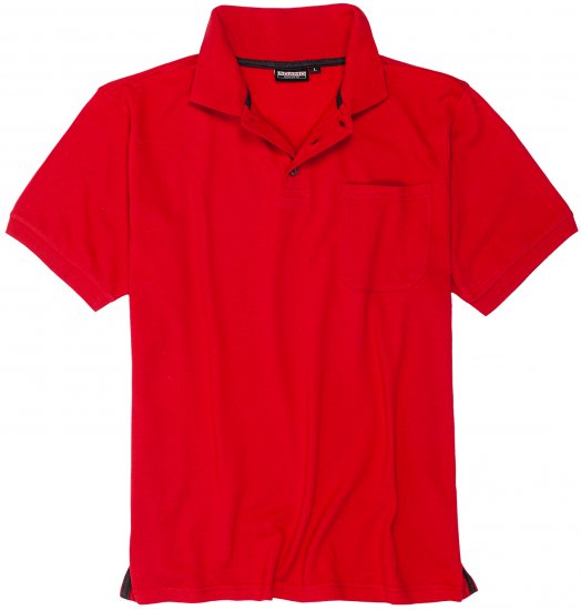 Adamo Klaas Regular fit Polo Shirt with Pocket Red - Polo shirts - Grote Maten Poloshirts Heren