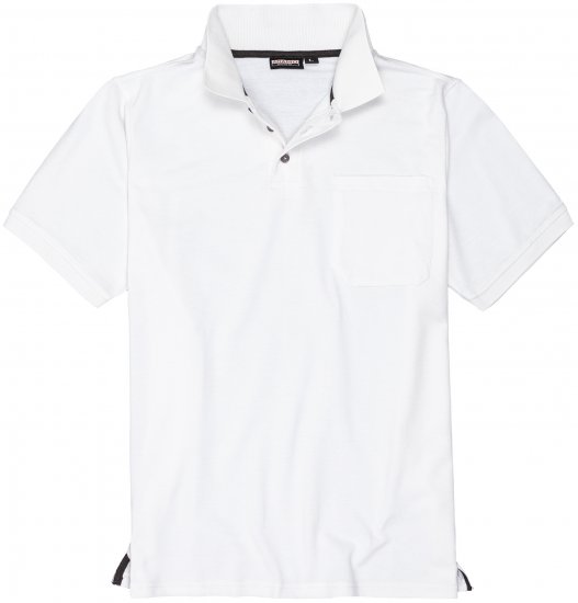 Adamo Klaas Regular fit Polo Shirt with Pocket White - Polo shirts - Grote Maten Poloshirts Heren