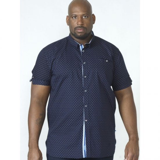 D555 Kurt Printed Short Sleeve Shirt - Overhemden - Overhemden Grote Maten Heren