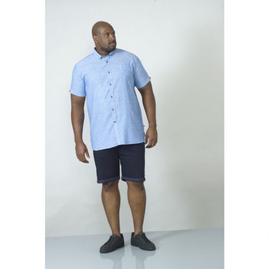 D555 Eric Linen Short Sleeve Shirt - Overhemden - Overhemden Grote Maten Heren