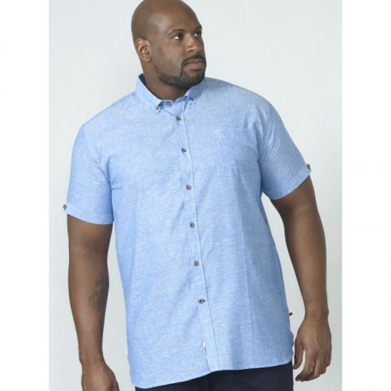 D555 Eric Linen Short Sleeve Shirt - Overhemden - Overhemden Grote Maten Heren