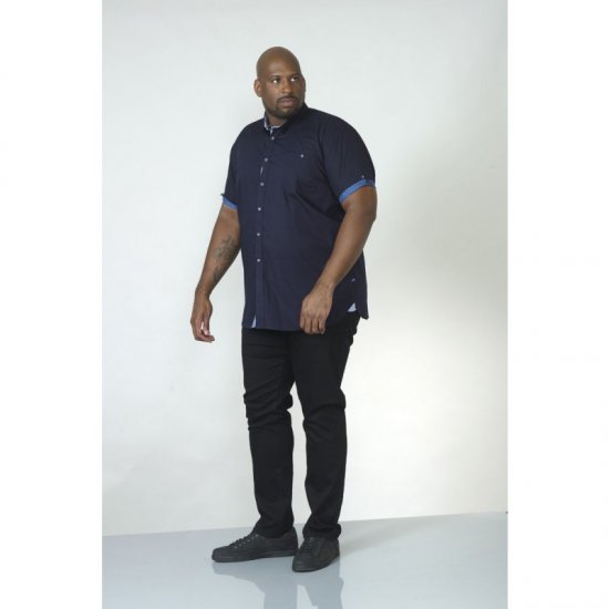 D555 Tim Short Sleeve Shirt Navy - Overhemden - Overhemden Grote Maten Heren