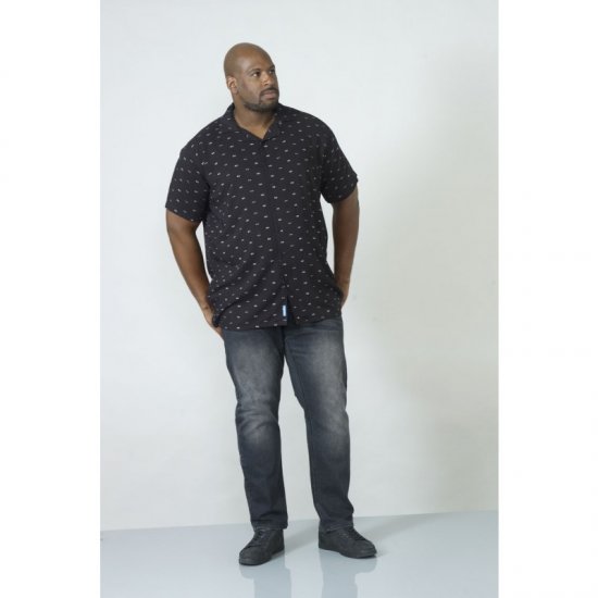 D555 Luciano Bowling Shirt Black - Overhemden - Overhemden Grote Maten Heren