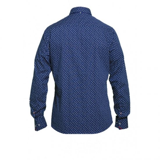 D555 Bainton Long Sleeve Shirt Navy - Overhemden - Overhemden Grote Maten Heren