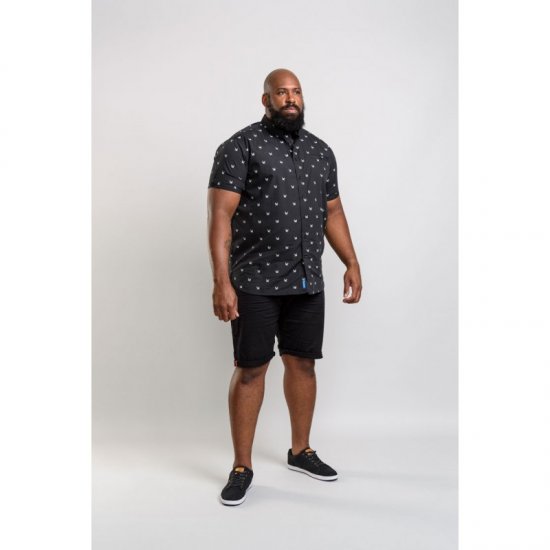 D555 Marley Shirt Black - Overhemden - Overhemden Grote Maten Heren