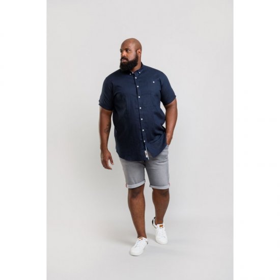 D555 Brixton Shirt Navy - Overhemden - Overhemden Grote Maten Heren