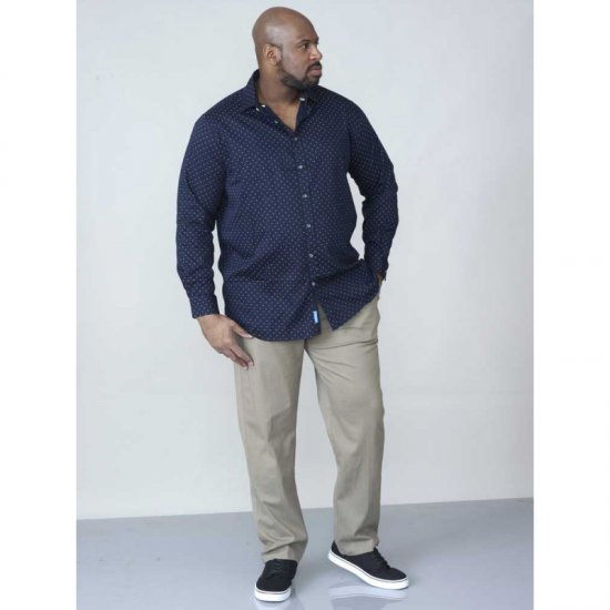 D555 Rashard Long Sleeve Printed Shirt - Overhemden - Overhemden Grote Maten Heren